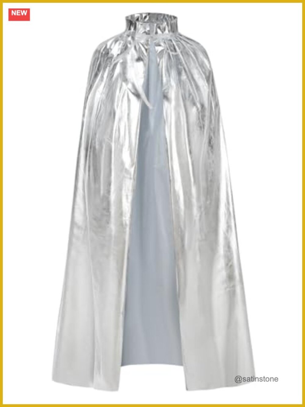 Shiny Holographic Cape Laser Cloak Cosplay Halloween Mardi Gras Party Robe